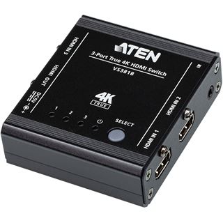 Aten VS381B Video-Switch, 3-Port True 4K HDMI Switch