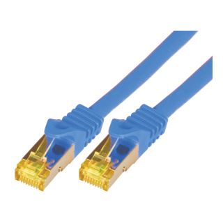 0.25m Mcab Cat. 7 Patchkabel S/FTP RJ45 Stecker auf RJ45 Stecker Blau