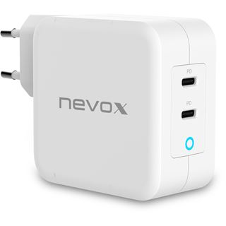 100 Watt Nevox USB-C PD Ladegerät GaN weiss