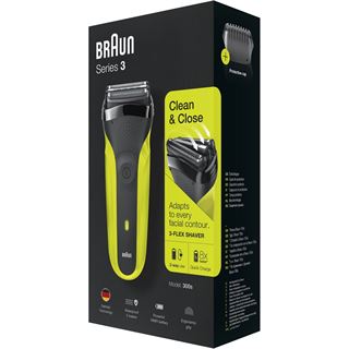 Braun Trockenrasierer Akku schwarz/grün Doppel-Scherfolie