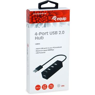 Equip USB-Hub USB 2.0 St -> 4x USB Bu 0.15cm 480Mbps schwarz
