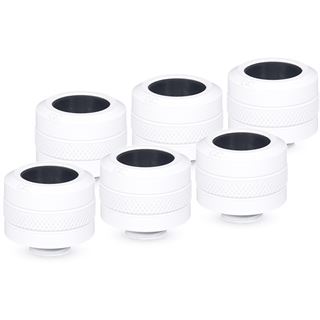 Alphacool Eiszapfen PRO 16mm HardTube Fitting G1/4 - Sixpack, weiss