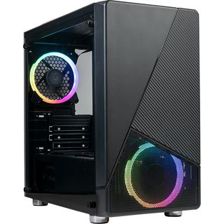 Azza Noir 130 Gaming MicroATX, 2xRGB-Lüfter retai, schwarz, mit