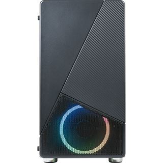Azza Noir 130 Gaming MicroATX, 2xRGB-Lüfter retai, schwarz, mit