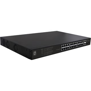 LevelOne Switch 28x FE FGP-2831 2xGE 2xGSFP 390W 802.3xPoE