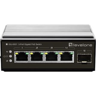 LevelOne Switch 5Port Gigabit PoE DIN-Rail,-30°C to 65°C