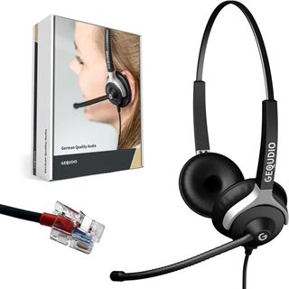 Gequdio Headset 2-Ohr f&uuml;r Yealink,Snom,Grandstream mit Kabel