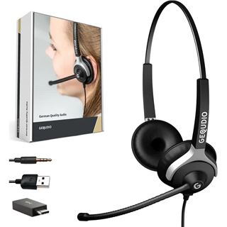 Gequdio Headset 2-Ohr mit USB f&uuml;r PC,MAC