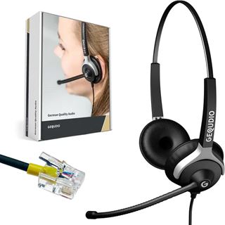 Gequdio Headset 2-Ohr f&uuml;r Mitel,Aastra,Poly,Gigaset-RJ Kabel