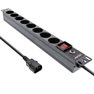 (€15,06*/1m) 2.00m InLine Strom 19" Steckdosenleiste C14