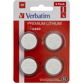 Verbatim Batterie Lithium, Knopfzelle, CR2450, 3V Retail Blister