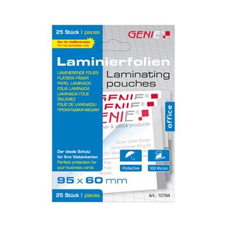 Genie Laminiertaschen 25 im Visitenkartenformat - Folien