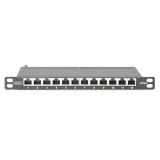 Digitus Cat.6A Slim Patchpanel,geschirmt,12-Port,0,5HE,10"sw