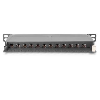 Digitus Cat.6A Slim Patchpanel,geschirmt,12-Port,0,5HE,10"sw