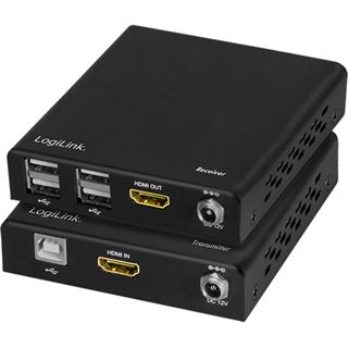LogiLink HDMI-Extender-Set over IP,4xUSB-A,50m,1080p/60Hz