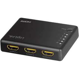 LogiLink HDMI-Splitter 1x4-Port, 4K/30Hz, schlank, schw.