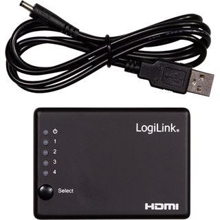 LogiLink HDMI-Splitter 1x4-Port, 4K/30Hz, schlank, schw.