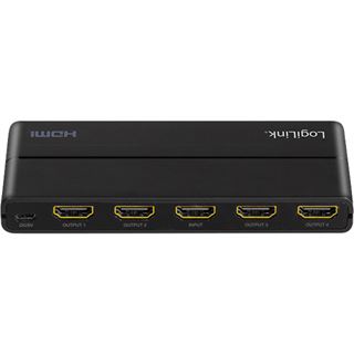 LogiLink HDMI-Splitter 1x4-Port, 4K/60Hz, Downscaler, schw.