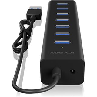 RaidSonic HUB 7Port ICY BOX aktiv mit Netzteil Aluminium