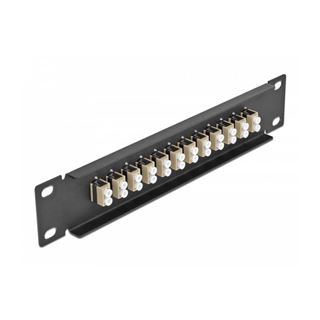 Delock 10 LWL Patchpanel 12 Port LC Duplex beige 1 HE schwarz
