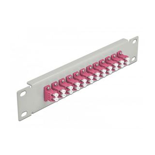 Delock 10 LWL Patchpanel 12 Port LC Duplex violett 1 HE grau