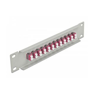 Delock 10 LWL Patchpanel 12 Port LC Duplex violett 1 HE grau