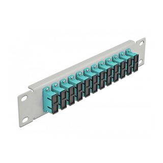 Delock 10 LWL Patchpanel 12 Port SC Duplex aqua 1 HE grau