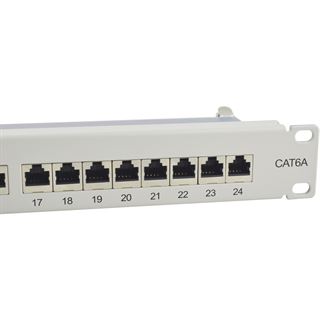Equip Patchpanel 24x RJ45 Cat6A 19" 1HE grau