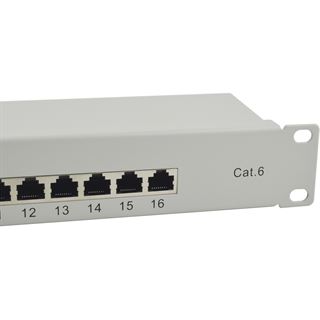 Equip Patchpanel 16x RJ45 Cat6 19" 1HE grau