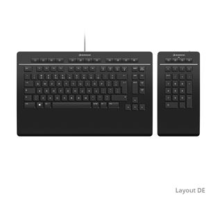 3Dconnexion Keyboard Pro mit Nummernblock USB und Bluetooth Deutsch