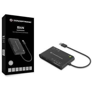 Conceptronic Smart ID Card Reader All-In-One schwarz