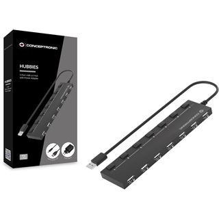 Conceptronic USB-Hub 7-Port 2.0 ->7x2.0 extra m.Netzteil sw