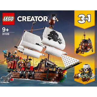 LEGO Creator 3in1 31109 Piratenschiff Set, Taverne und Totenkopfinsel