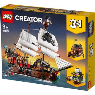 LEGO Creator 3in1 31109 Piratenschiff Set, Taverne und Totenkopfinsel