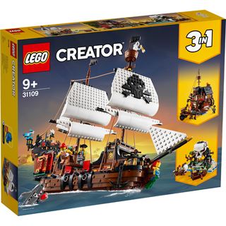 LEGO Creator 3in1 31109 Piratenschiff Set, Taverne und Totenkopfinsel
