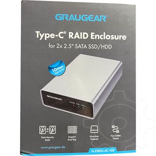 Graugear externes Raid Geh&auml;use 2x2,5"HDD/SSD USB 3.2 retail