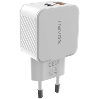 nevox USB PD Type C + USB QC 3.0 Ladeger&auml;t 30 Watt wei&szlig;