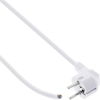 1.60m InLine Netzkabel, Schutzkontakt gewinkelt auf offenes Ende,