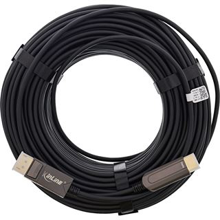 50.00m InLine DisplayPort zu HDMI AOC Konverter Kabel, 4K/60Hz,