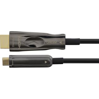 25.00m InLine USB Display AOC Kabel, USB Typ-C Stecker zu HDMI Stecker