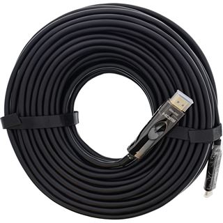 25.00m InLine USB Display AOC Kabel, USB Typ-C Stecker zu HDMI Stecker