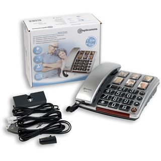 amplicomms BIGTel 40 plus, Großtastentelefon Dark Grey