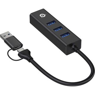Conceptronic Adapter USB3.0-> RJ45,3xUSB3.0,TypC Ad 0.15m sw