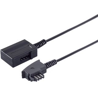 S-Impuls TAE-Verl&auml;ngerungskabel (N) 10m schwarz (VF von 5)
