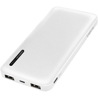 Logilink Powerbank 10000mAh 2xUSB-A out USB Mikro/C in weiß
