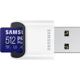 512GB Samsung SD MicroSD Card 512GB SDXC PRO Plus (Class10) Reader