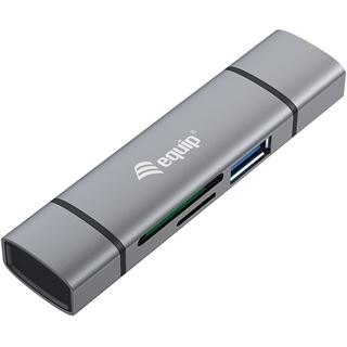 Equip Kartenleser USB 3.0 HUB SB-C & USB-A SD/MicroSD