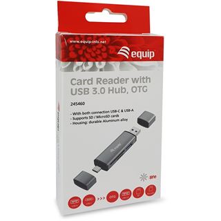 Equip Kartenleser USB 3.0 HUB SB-C & USB-A SD/MicroSD