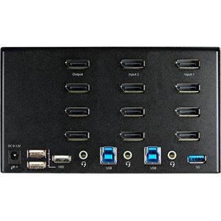 Startech 2 Port Quad Monitor DisplayPort KVM Switch - 4K 60Hz UHD HDR