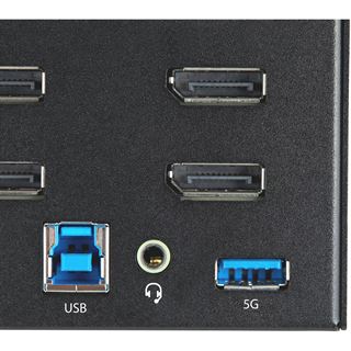 Startech 2 Port Quad Monitor DisplayPort KVM Switch - 4K 60Hz UHD HDR